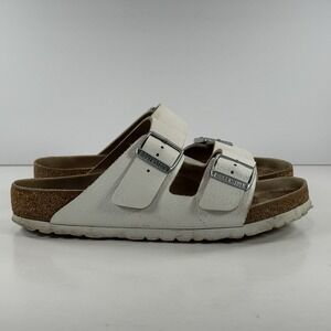 Birkenstock Arizona White Leather Slides Sandals Women's Size 39 US‎ 8